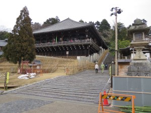 The Nigatsudo; an annual ceremony is held here at the beginning of March called Omizutori 